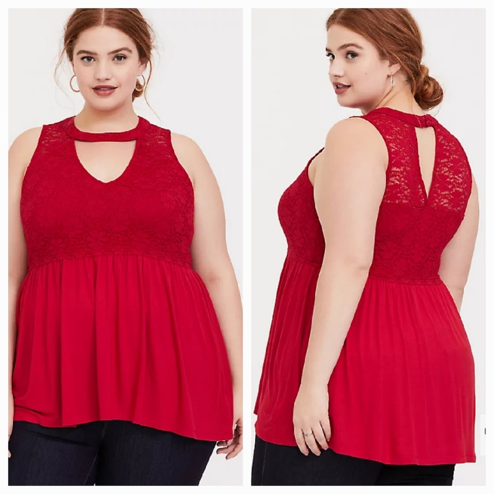 Torrid Lace Babydoll Tank 5x